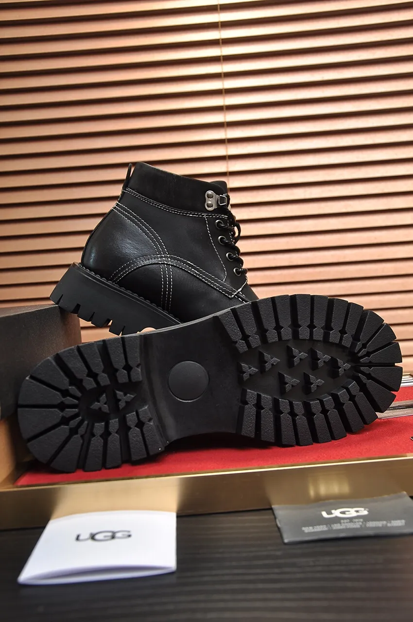 Men's shoes 💰640💶 [UGG] (full wool lining) top-end high-quality fur-in-one warm snow boots from Australia's warm luxury brand men's shoes, UGG-5877 official website synchronized, made of imported cowhide, carefully sewn...Imported rubber foam outsole (comfortable, soft, wear-resistant) The quality is really great...Exquisite workmanship, you can't put it down at first sight, available in sizes 39-44
